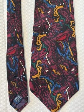 Jerry Garcia Necktie “J Garcia” Multicolored 100% Silk Hand Sewn One Size (O/S)